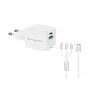 Conceptronic 2 prievadų 33W GaN USB PD įkroviklis su 3-in-1 įkrovimo kabeliu, USB-C x 1, USB-A x 1, QC 3.0, PPS