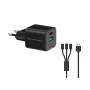 Conceptronic 2 prievadų 33W GaN USB PD įkroviklis su 3-in-1 įkrovimo kabeliu, USB-C x 1, USB-A x 1, QC 3.0, PPS