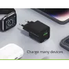 Conceptronic 2 prievadų 33W GaN USB PD įkroviklis su 3-in-1 įkrovimo kabeliu, USB-C x 1, USB-A x 1, QC 3.0, PPS