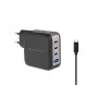 Conceptronic 4 prievadų 100W GaN USB PD įkroviklis su USB-C įkrovimo laidu, USB-C x 3, USB-A x 1, QC 3.0, PPS