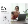 Conceptronic 4 prievadų 100W GaN USB PD įkroviklis su USB-C įkrovimo laidu, USB-C x 3, USB-A x 1, QC 3.0, PPS