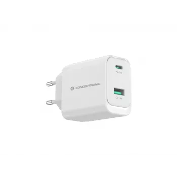 Conceptronic ALTHEA20W45 2 prievadų 45W GaN USB PD įkroviklis, USB-C x 1, USB-A x 1, QC 3.0, PPS, PD 3.0