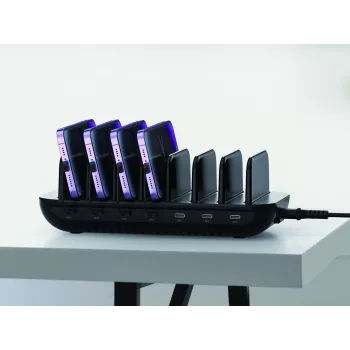 Conceptronic OZUL07B 160W 7 prievadų USB PD įkrovimo stotelė, USB-C x 7, PD 3.0