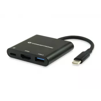 Conceptronic DONN01B nešiojamojo kompiuterio dokų stotelė / prievadų kartotuvas USB 3.2 Gen 1 (3.1 Gen 1) Type-C juoda