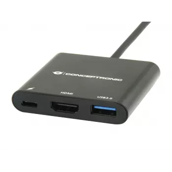 Conceptronic DONN01B nešiojamojo kompiuterio dokų stotelė / prievadų kartotuvas USB 3.2 Gen 1 (3.1 Gen 1) Type-C juoda