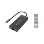 Conceptronic DONN14G 7-in-1 USB-C dokų stotelė / prievadų replikatorius, pilka