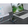 Conceptronic DONN14G 7-in-1 USB-C dokų stotelė / prievadų replikatorius, pilka