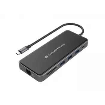 Conceptronic DONN15G 12-in-1 USB-C dokas su HDMI, VGA, USB 3.0, GbE