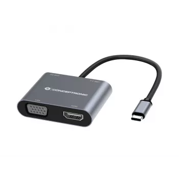 Conceptronic DONN16G Laidinis USB 3.2 Gen 1 Type-C Pilka 100W 4K Ultra HD