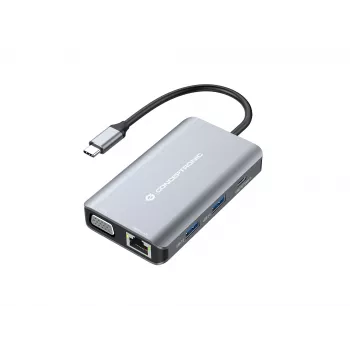 Conceptronic DONN21G 7-in-1 USB-C dokas / stotelė, pilka