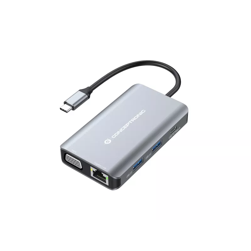 Conceptronic DONN21G 7-in-1 USB-C dokas / stotelė, pilka