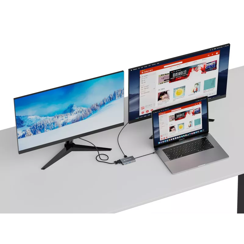 Conceptronic DONN21G 7-in-1 USB-C dokas / stotelė, pilka