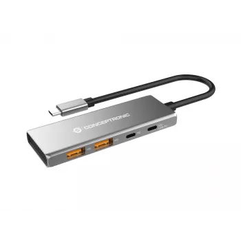 Conceptronic HUBBIES15G 4 prievadų USB 3.2 Gen 2 USB-C centras pilkas
