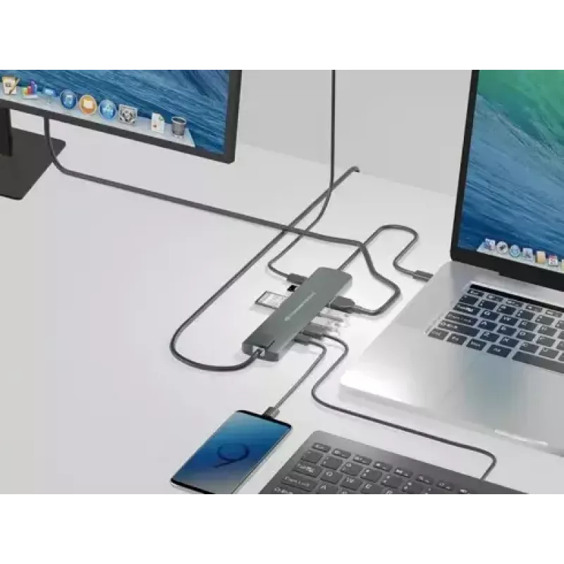 Conceptronic DONN 9-in-1 kelių funkcijų USB mazgas