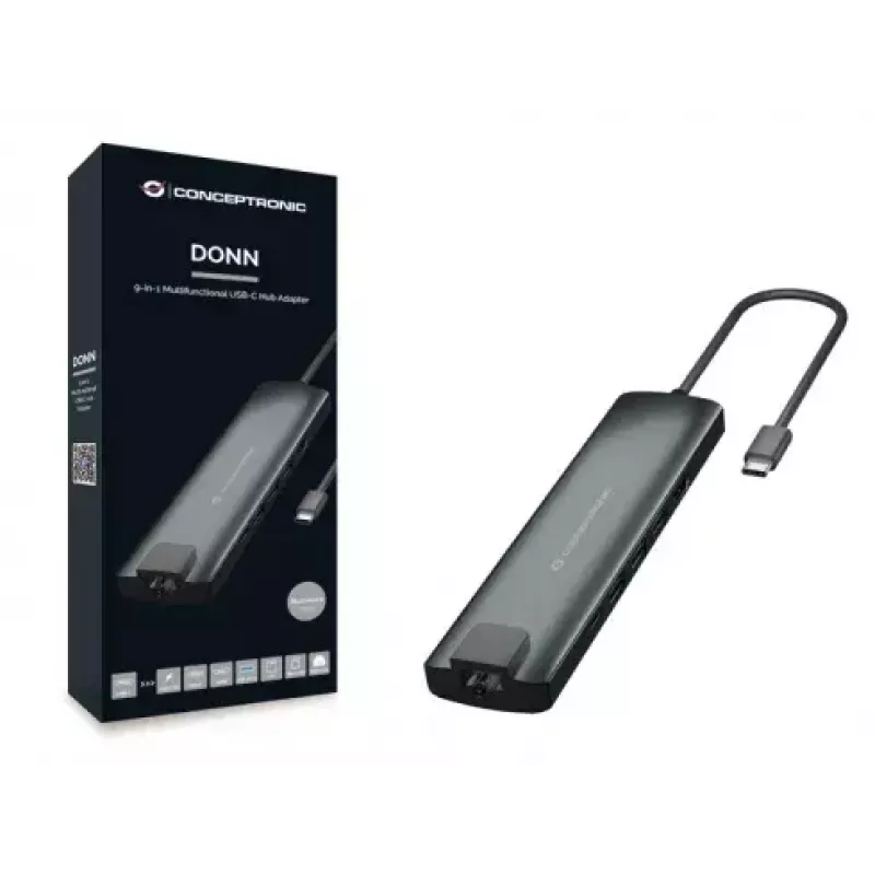 Conceptronic DONN 9-in-1 kelių funkcijų USB mazgas