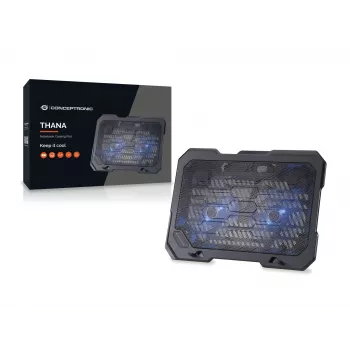 Conceptronic THANA nešiojamojo kompiuterio aušinimo padėklas, tinka iki 15,6 colių, 2 ventiliatoriai