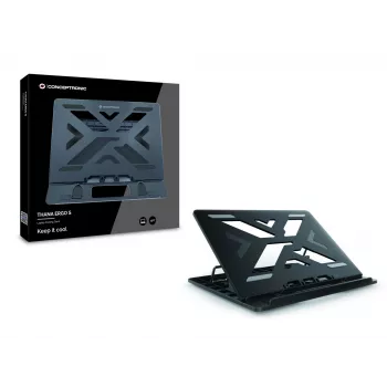 Conceptronic ERGO nešiojamojo kompiuterio aušinimo stovas, juodas, 39,6 cm (15,6 inch)