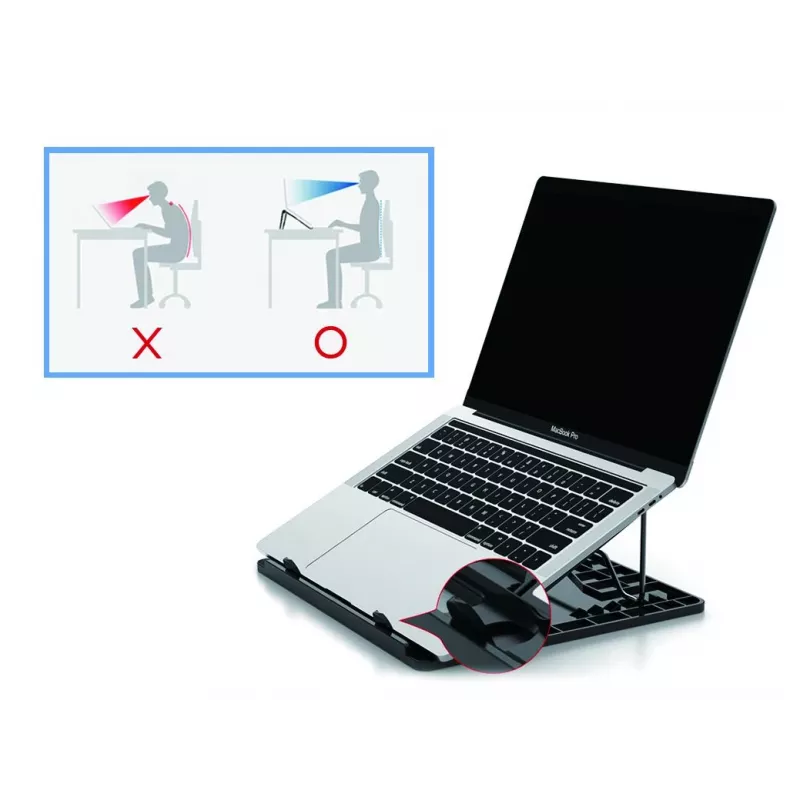 Conceptronic ERGO nešiojamojo kompiuterio aušinimo stovas, juodas, 39,6 cm (15,6 inch)