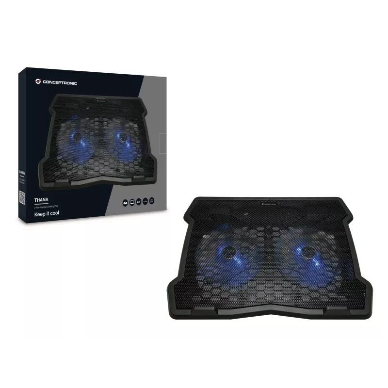 Conceptronic THANA06B nešiojamojo kompiuterio aušinimo padėklas 39,6 cm (15,6 colio) juodas