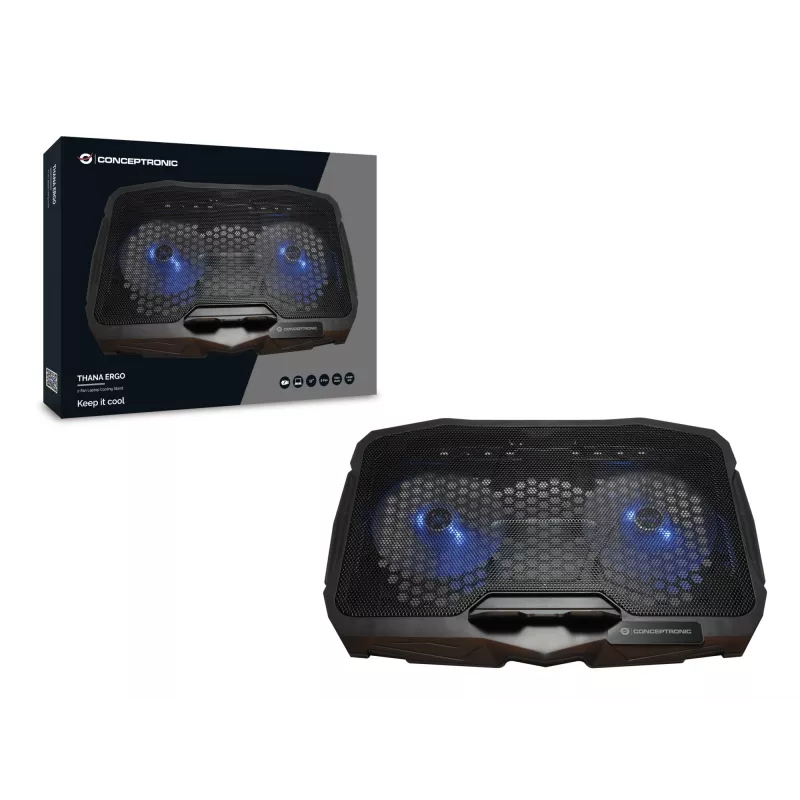 Conceptronic THANA07B aušinimo padėklas nešiojamam kompiuteriui 43,2 cm (17 colių) Juoda