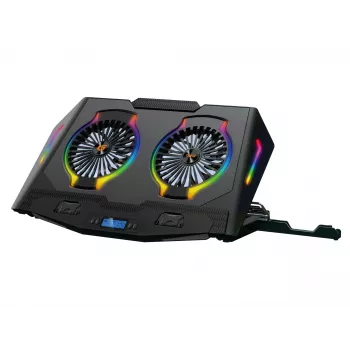 Conceptronic THYIA ERGO 2-Fan Gaming nešiojamojo kompiuterio aušinimo stovas, 43,2 cm (17 colių), 2 vnt., mygtukai, juoda, mėlyna, žalia, raudona, Kinija