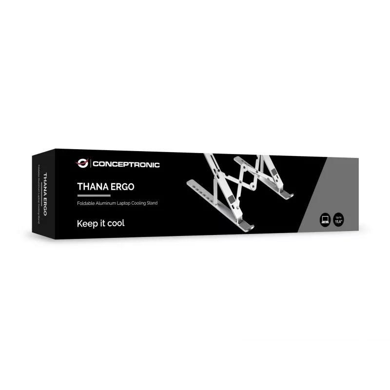 Conceptronic THANA04S ERGO sulankstomas aliumininis nešiojamojo kompiuterio aušinimo stovas
