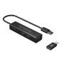 Conceptronic 4 prievadų USB 3.0 aliumininis centras su USB-C į USB-A adapteriu