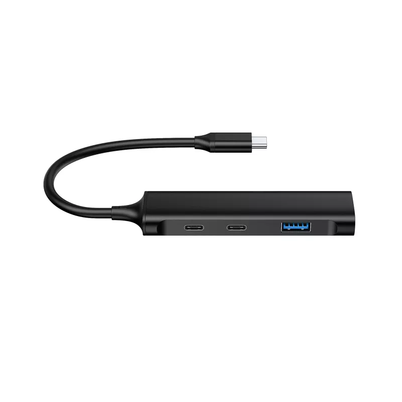 Conceptronic HUBBIES 4 prievadų USB 3.0 šakotuvas, 2 USB-C ir 2 USB-A prievadai, aliumininis korpusas, USB-C jungtis