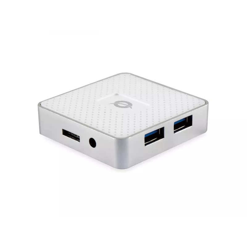 Conceptronic HUBBIES03W USB 3.2 Gen 1 šakotuvas, 4 prievadai, Micro-B, 5000 Mbit/s, baltas