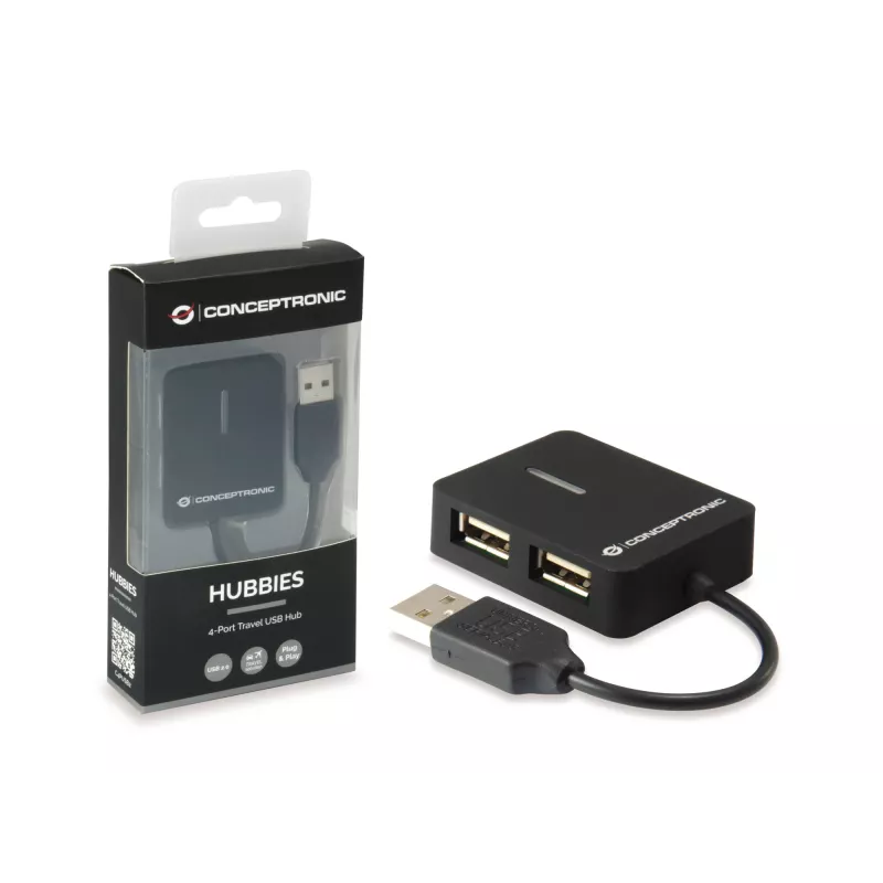 Conceptronic kelioninis 4 prievadų USB 2.0 centras