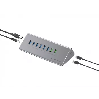 Conceptronic HUBBIES18G 10-in-1 60W USB 3.0 Hub ir įkroviklio rinkinys, 2-in-1 USB-C USB-A laidas, USB 3.2 Gen 1