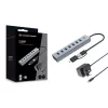 Conceptronic HUBBIES21GP 7 prievadų USB 3.0 šakotuvas su maitinimo adapteriu, 5Gbps, USB-A x 7