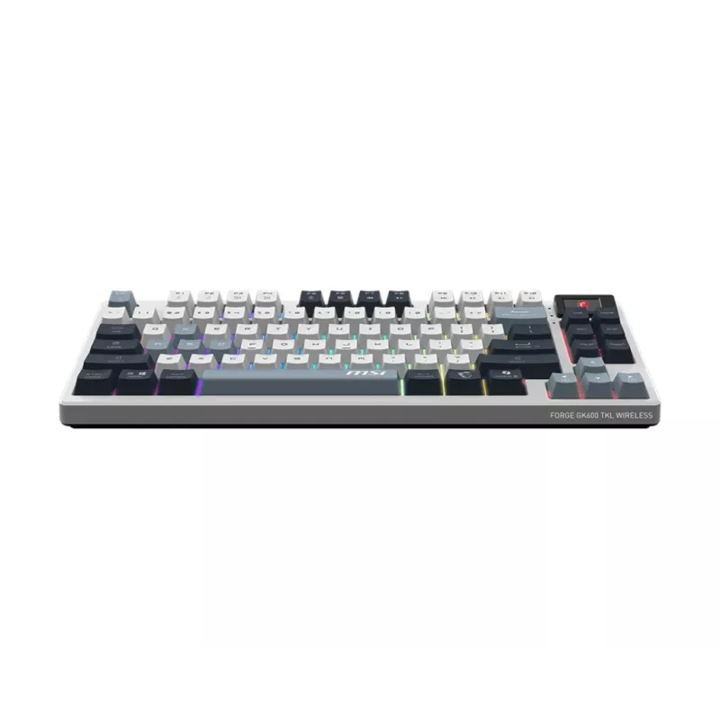 MSI Forge GK600 TKL Wireless Sky Gaming Keyboard, DE (QWERTZ) išdėstymas