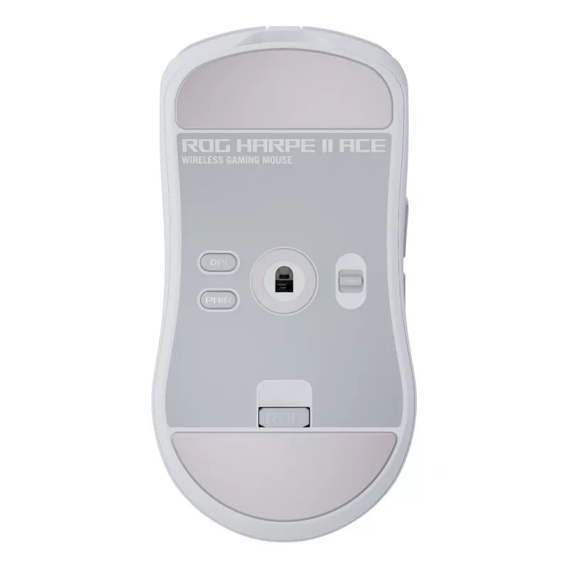 Žaidimų pelė ASUS ROG Harpe II Ace, dešinei rankai, optinė 42 000 DPI, RF belaidis + Bluetooth + USB Type-A, 5 mygtukai, balta