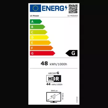 LC-Power LC-M32UCO 31,5 colio QD-OLED 4K Ultra HD lenktas monitorius, 3840×2160, 0,03 ms, 450 cd/m², USB šakotuvas, garsiakalbiai, VESA, aukščio reguliavimas