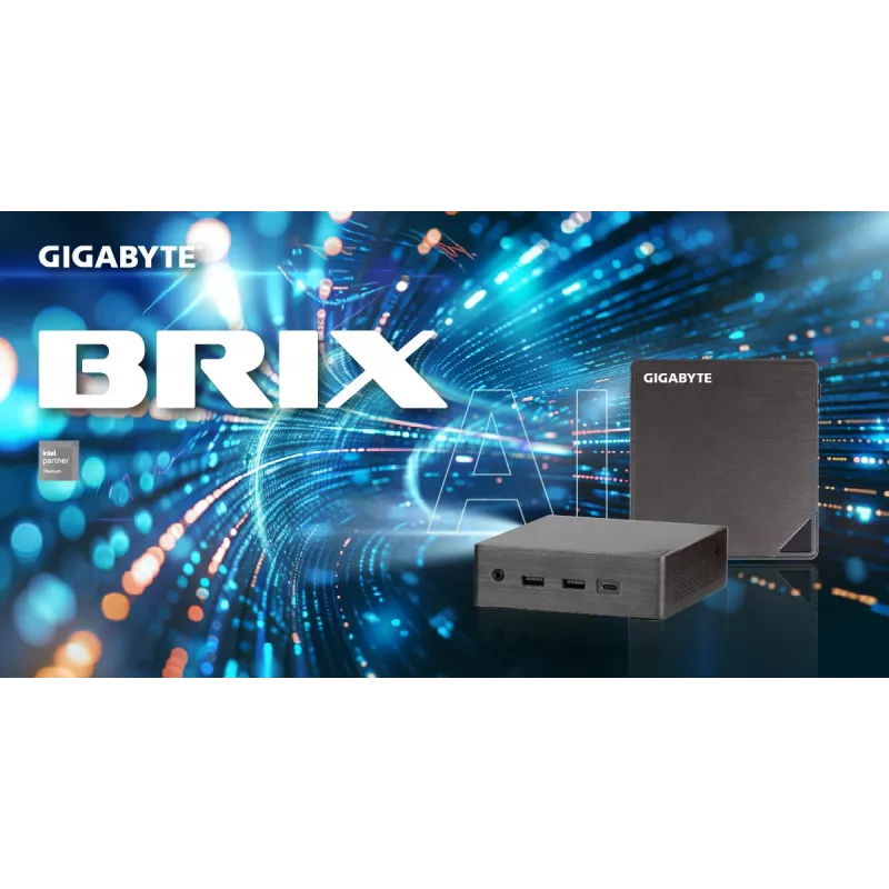 GIGABYTE BRIX Core Ultra 7 255H 2xDDR5 SO-DIMM 2HDMI 2USBC 0.46L dydžio mini kompiuteris