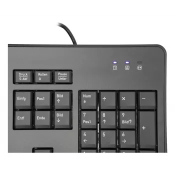 TERRA 1500 klaviatūra su pele, laidinė, USB, QWERTZ, juoda
