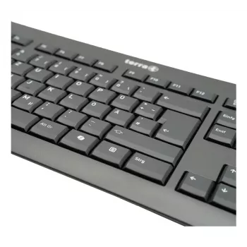 TERRA 1500 klaviatūra su pele, laidinė, USB, QWERTZ, juoda