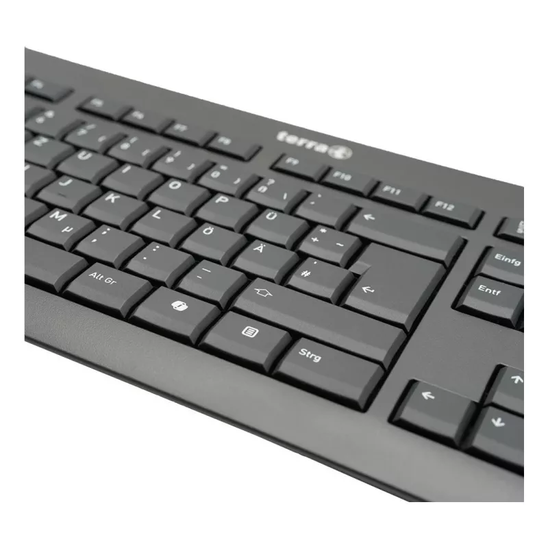 TERRA 1500 klaviatūra su pele, laidinė, USB, QWERTZ, juoda