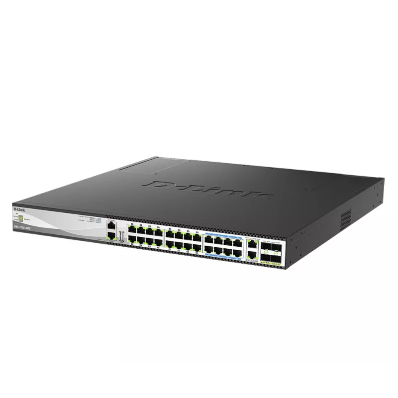 D-Link DMS-3130-30PS tinklo jungiklis Valdomas L3 2.5G Ethernet (100/1000/2500) Power over Ethernet (PoE) 1U Juodas