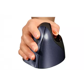 BakkerElkhuizen Evoluent 4 Wireless, dešinei rankai, vertikalus dizainas, lazerinis, RF belaidis, 2600 DPI, juoda, mėlyna