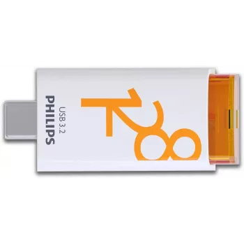 Philips USB 3.2 128GB Click Series Gen 1 USB-C atmintukas, USB Type-C 3.2 Gen 1 (3.1 Gen 1), baltas