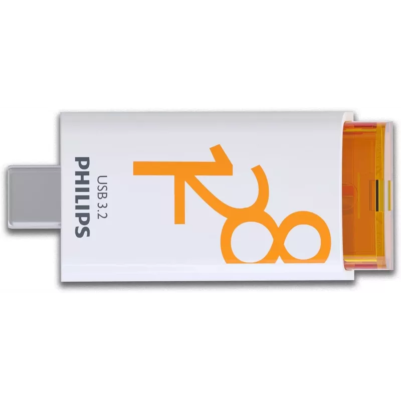 Philips USB 3.2 128GB Click Series Gen 1 USB-C atmintukas, USB Type-C 3.2 Gen 1 (3.1 Gen 1), baltas