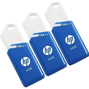 HP x755w Triple Pack USB atmintinė 64 GB USB Type-A 3.2 Gen 1 (3.1 Gen 1) Mėlyna, Balta