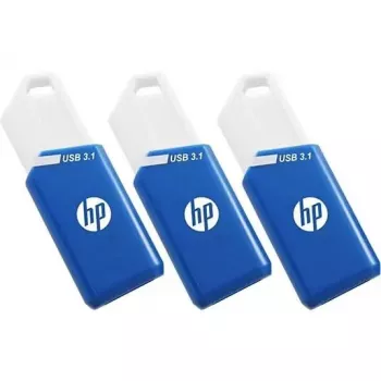 „HP X755W“ USB atmintinė PACK x3 — 128 GB, USB Type-A 3.2 Gen 1, slankioji konstrukcija, mėlyna/balta
