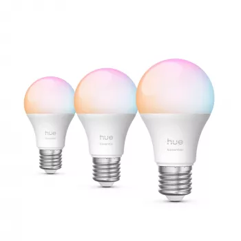 Philips Hue White and colour ambience Essential A60 – E27 išmanioji lemputė – 806 lm – 8 W – 3 vnt. pakuotė