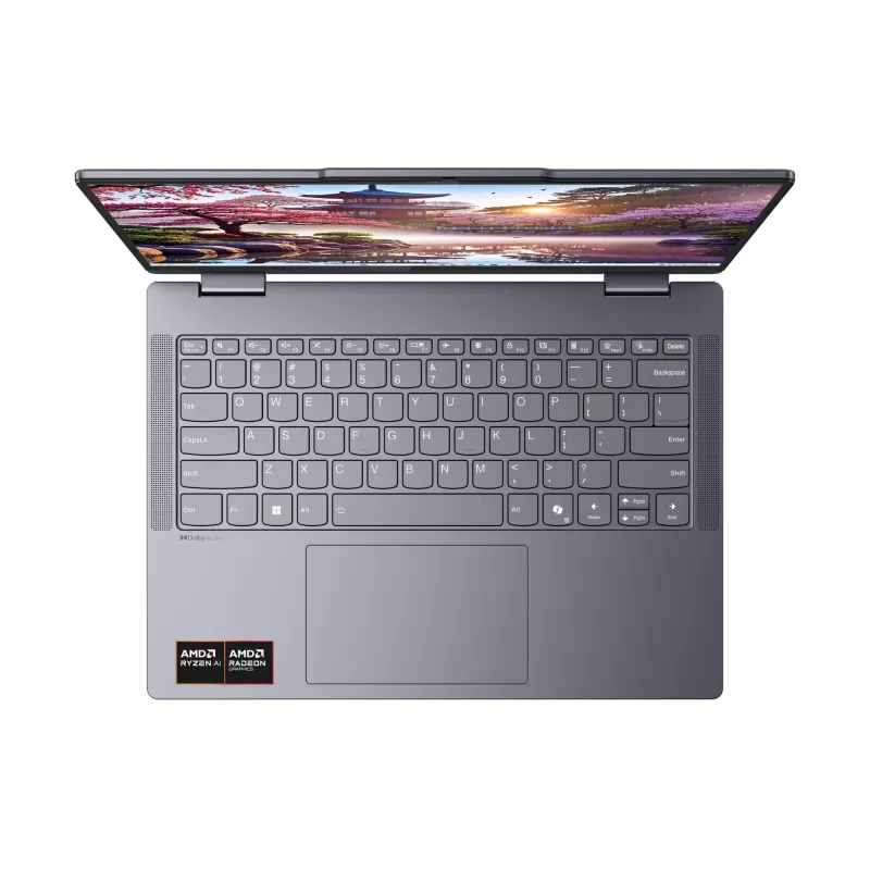 Lenovo IdeaPad 5 2-in-1 14AKP10 Copilot+ PC AMD Ryzen™ AI 7 350 Hibridinis (2-in-1) 35,6 cm (14 colių) Liečiamas ekranas WUXGA 16 GB LPDDR5x-SDRAM 512 GB SSD Wi-Fi 7 (802.11be) Windows 11 Home Pilka