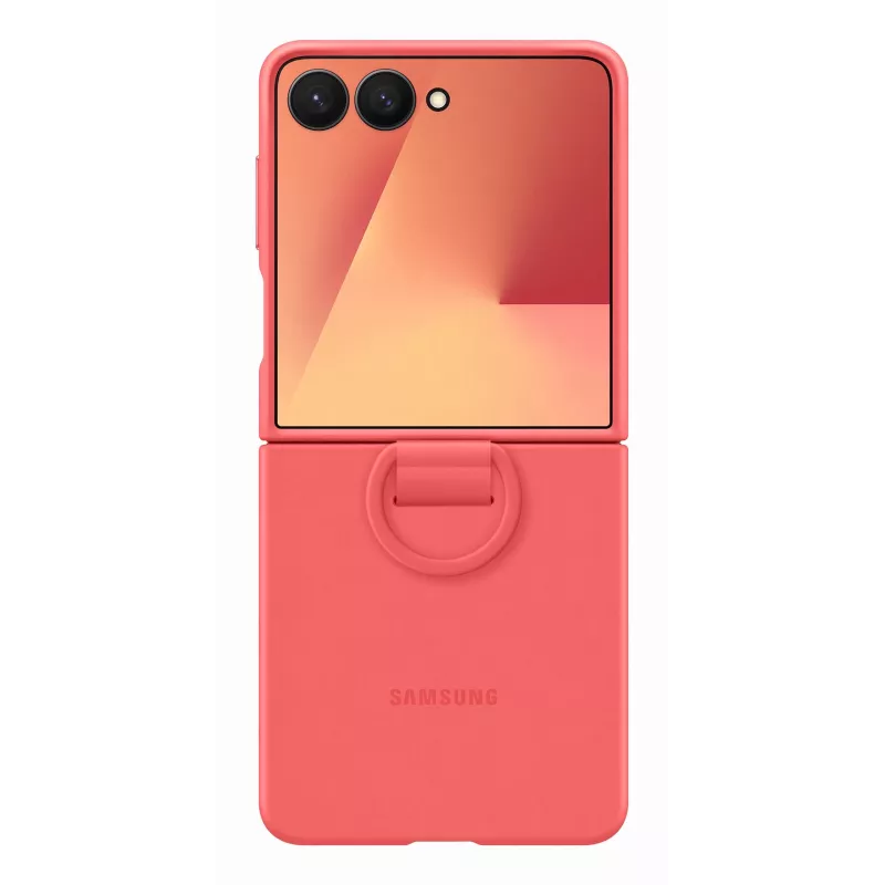 Samsung Galaxy Z Flip7 dėklas su žiedu (silikoninis) 17,4 cm (6,85 inch) Raudonas