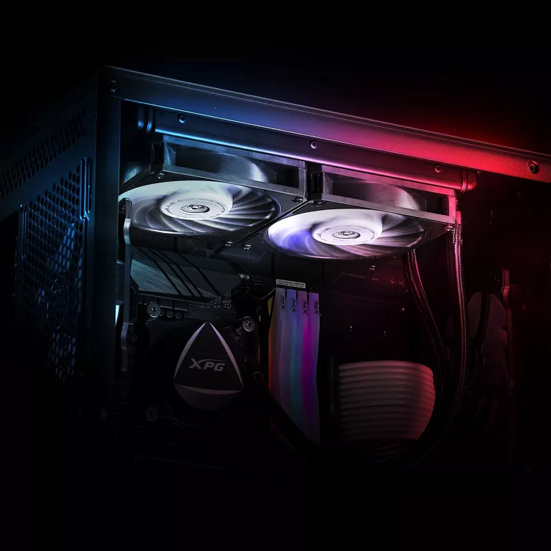XPG VENTO PRO 120 PWM Black, ventiliatorius, 12 cm, 450 RPM, 2500 RPM, juoda, balta