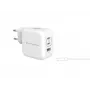 Conceptronic 3 prievadų 67W GaN USB PD įkroviklis su USB-C įkrovimo kabeliu, USB-C x 2, USB-A x 1, QC 3.0, PPS